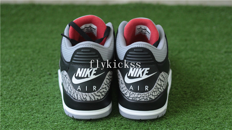 Authentic Air Jordan 3 Retro Black Cements Nike Bottom